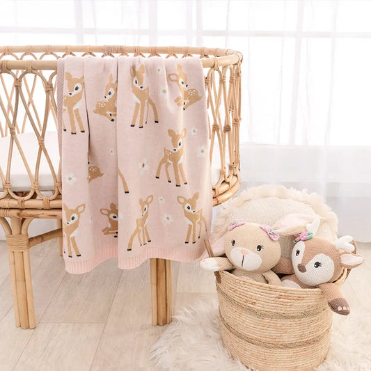 Knit Baby Blanket - Fawn