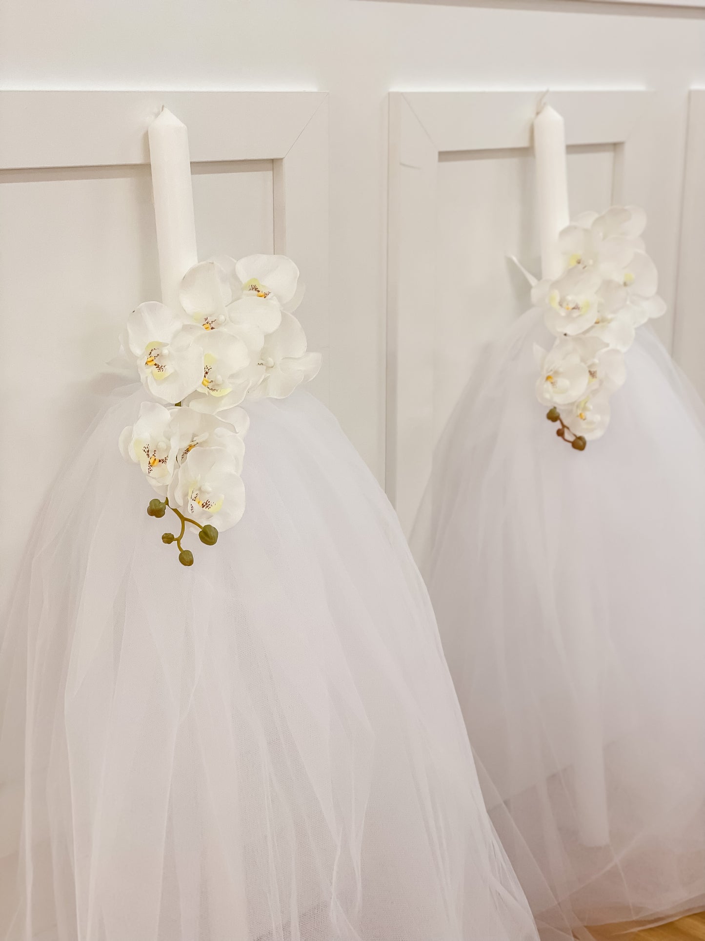 Orthodox Wedding/Christening Candle - Orchid & Tulle