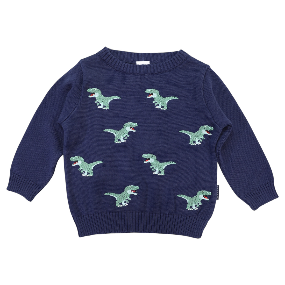 T-Rex Embroidered Knit Sweater - Navy