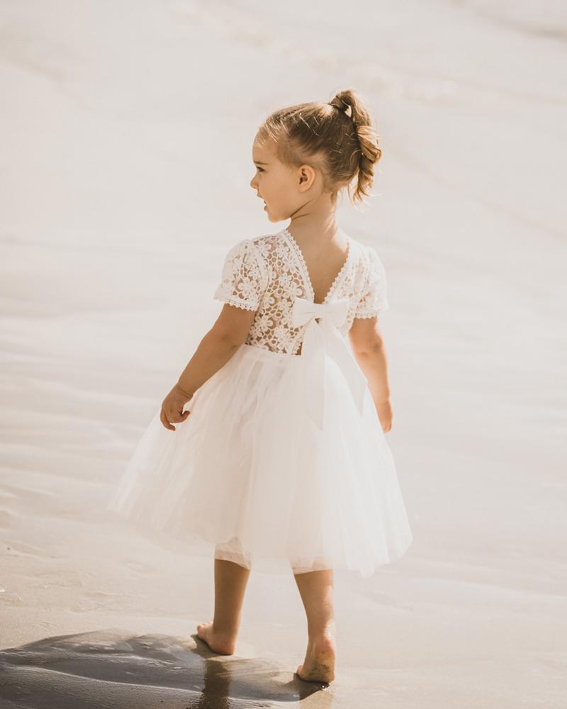 Lace Bodice w Back Bow Dress and Bloomers