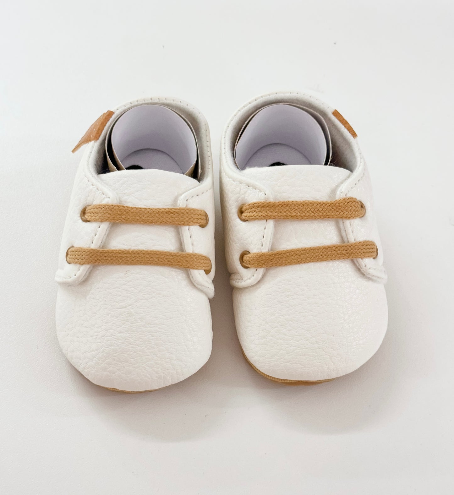 Christening White & Tan Lace Shoe