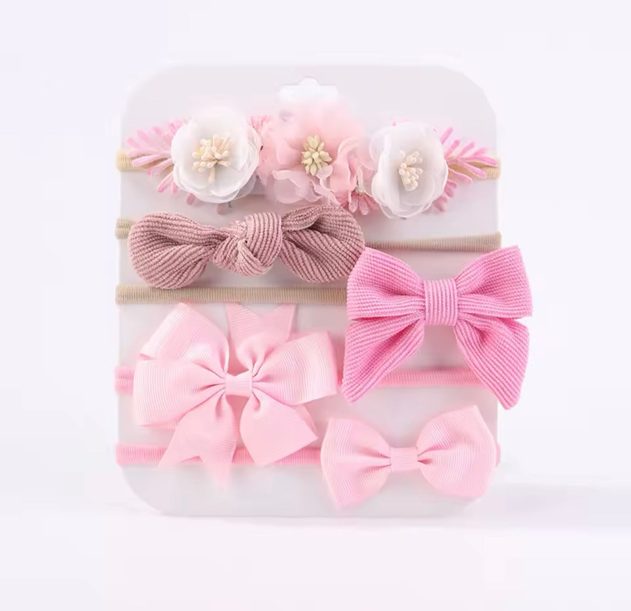 Baby Headbands 5pk- Pinks