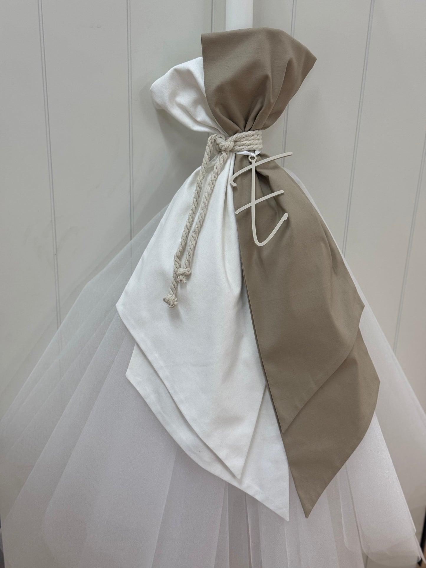 Orthodox Christening Candle - Layered Fabric