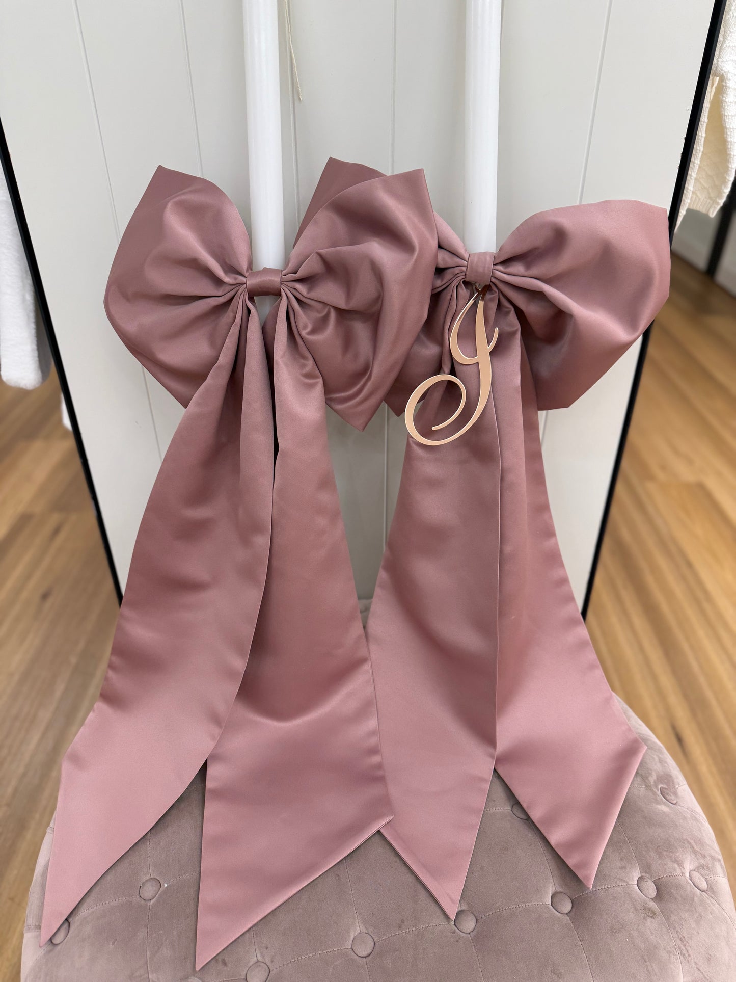 Orthodox Christening Candle - Fabric Bow
