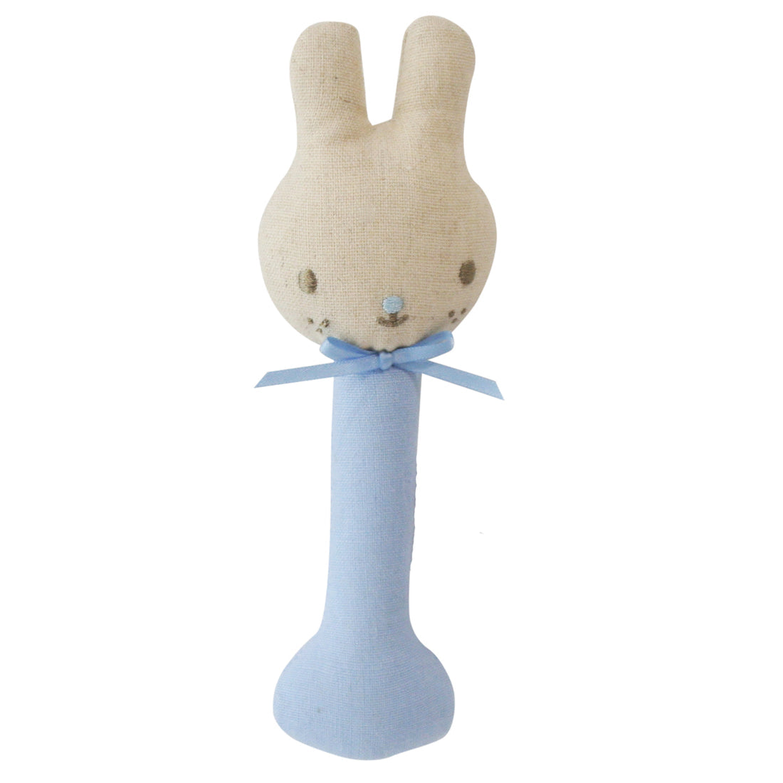Alimrose Stick Rattle - Linen Bunny Blue