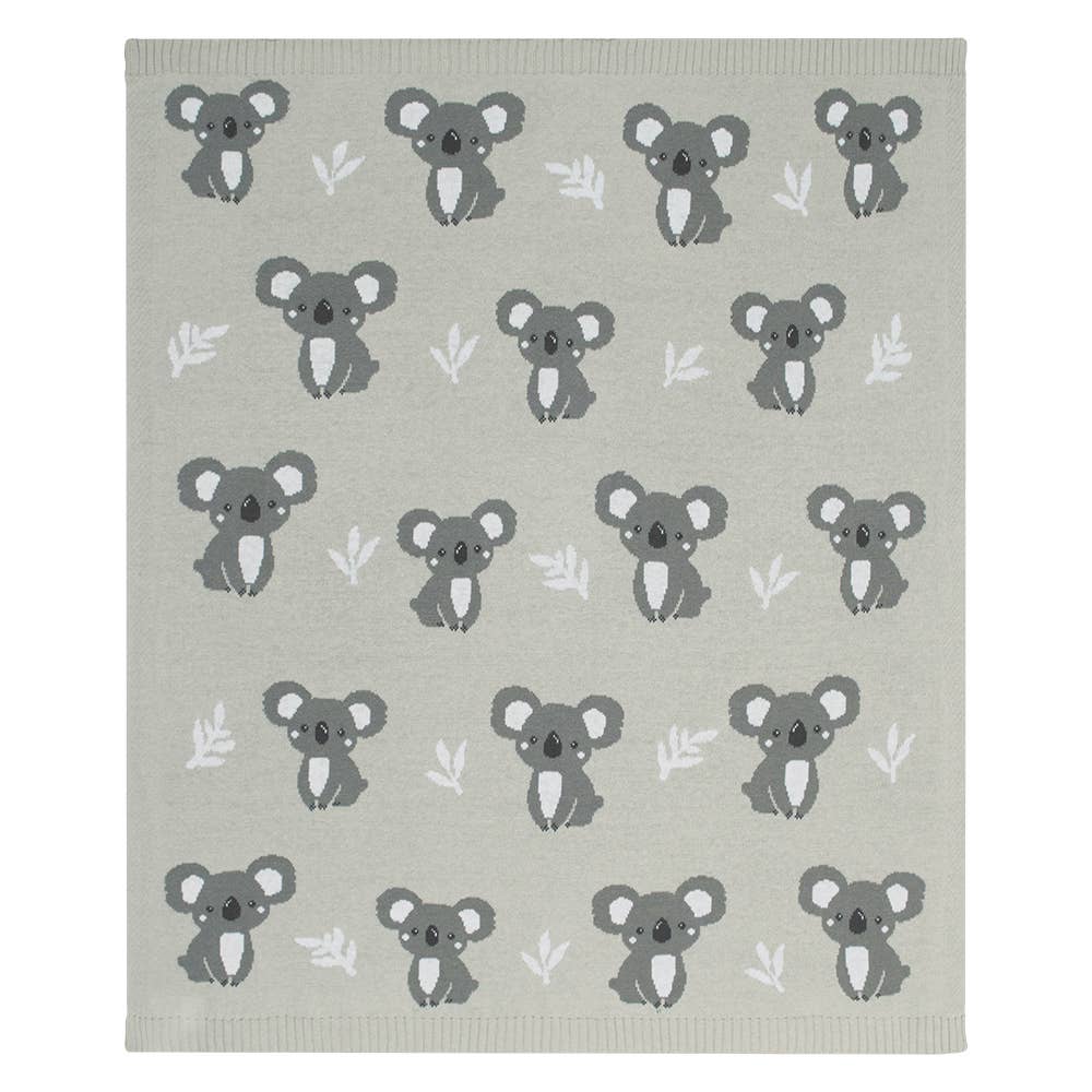 Knit Baby Blanket - Koala Grey