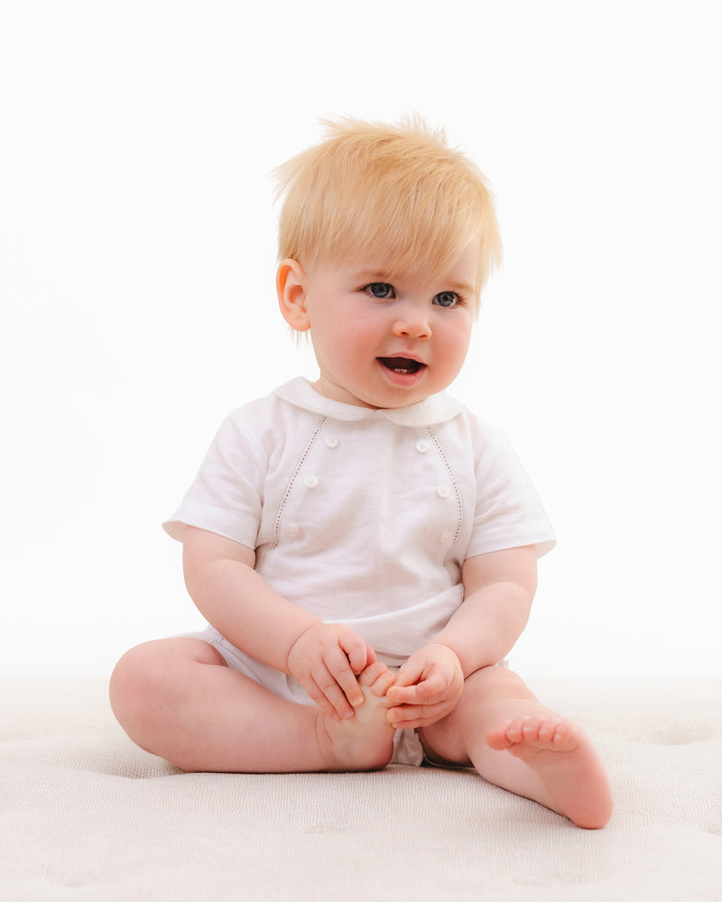 Linen Blend Dressy Romper