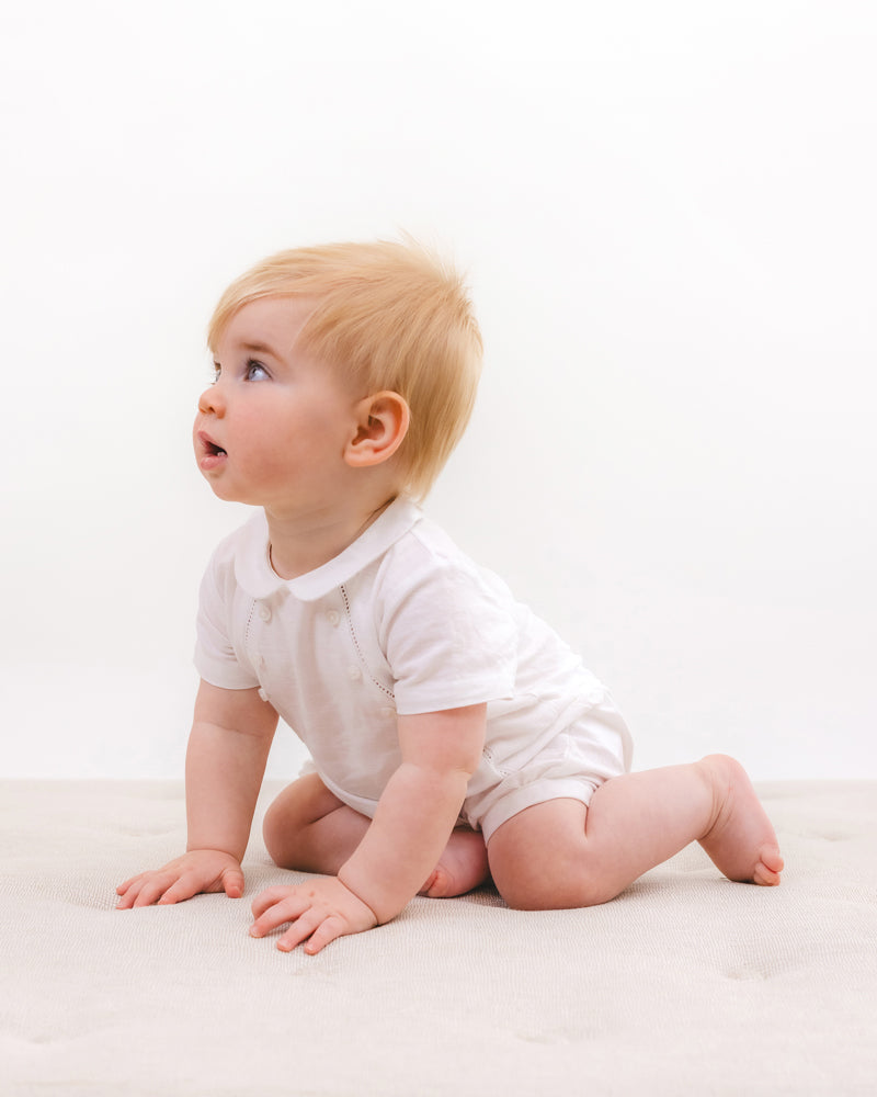 Linen Blend Dressy Romper