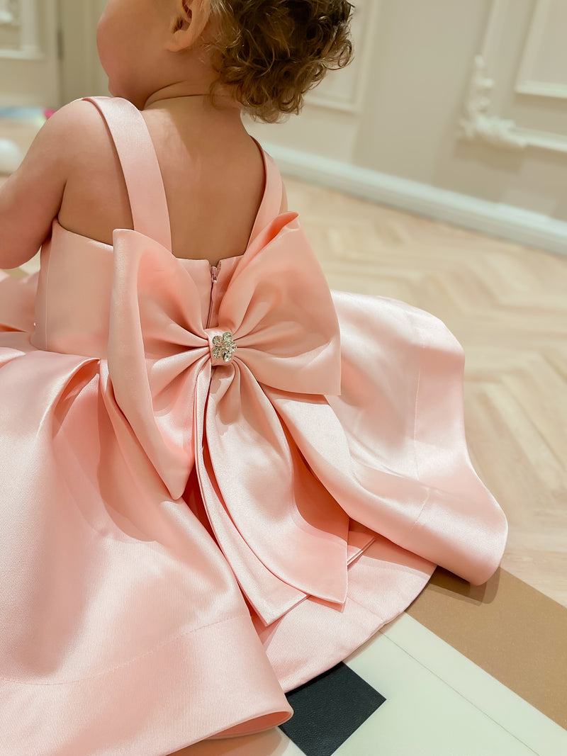 Charlotte Couture Dress in Mikado - Blush Pink