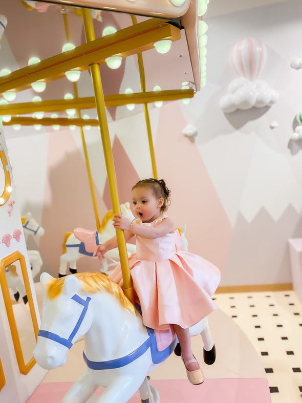 Charlotte Couture Dress in Mikado - Blush Pink