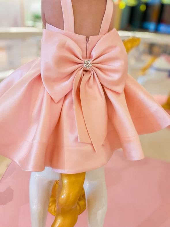 Charlotte Couture Dress in Mikado - Blush Pink