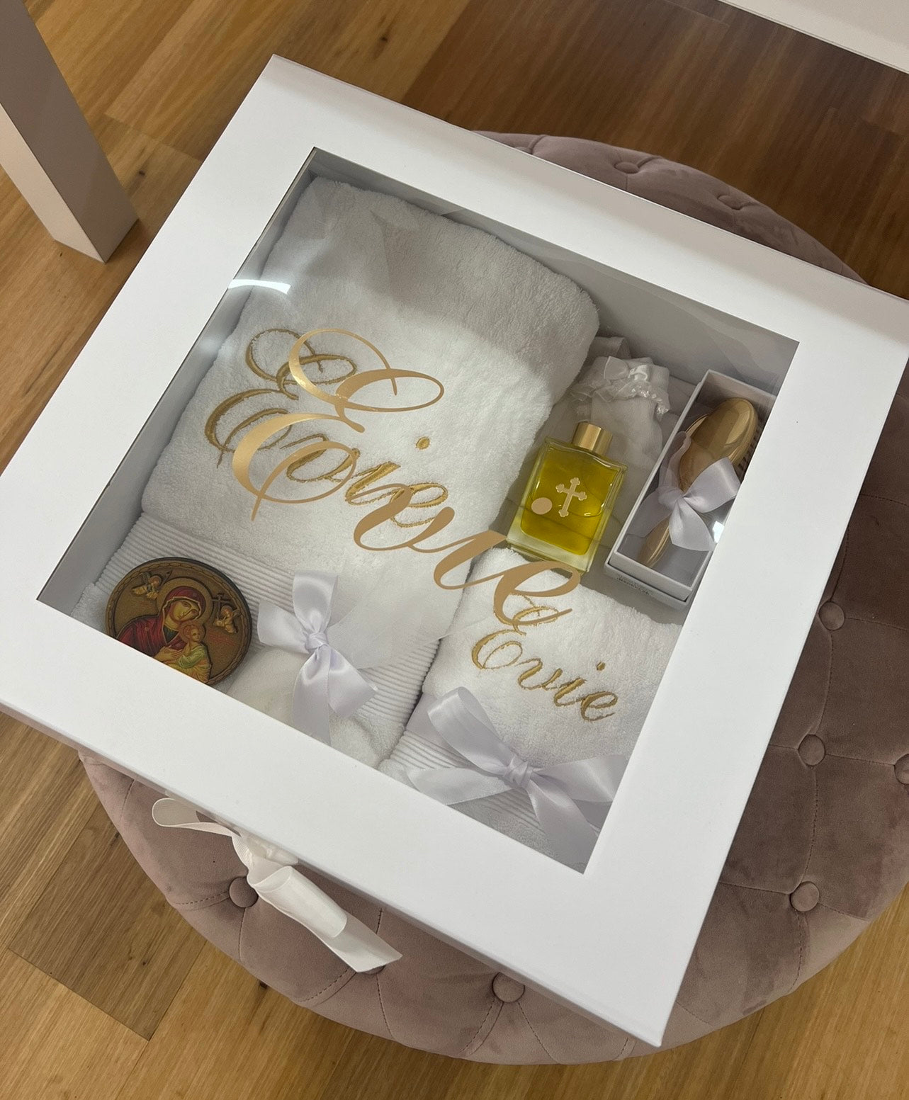 White Christening Box + Window
