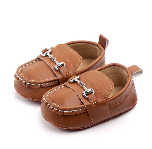 PU Baby Loafers - Brown