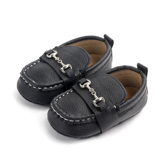 PU Baby Loafers - Black