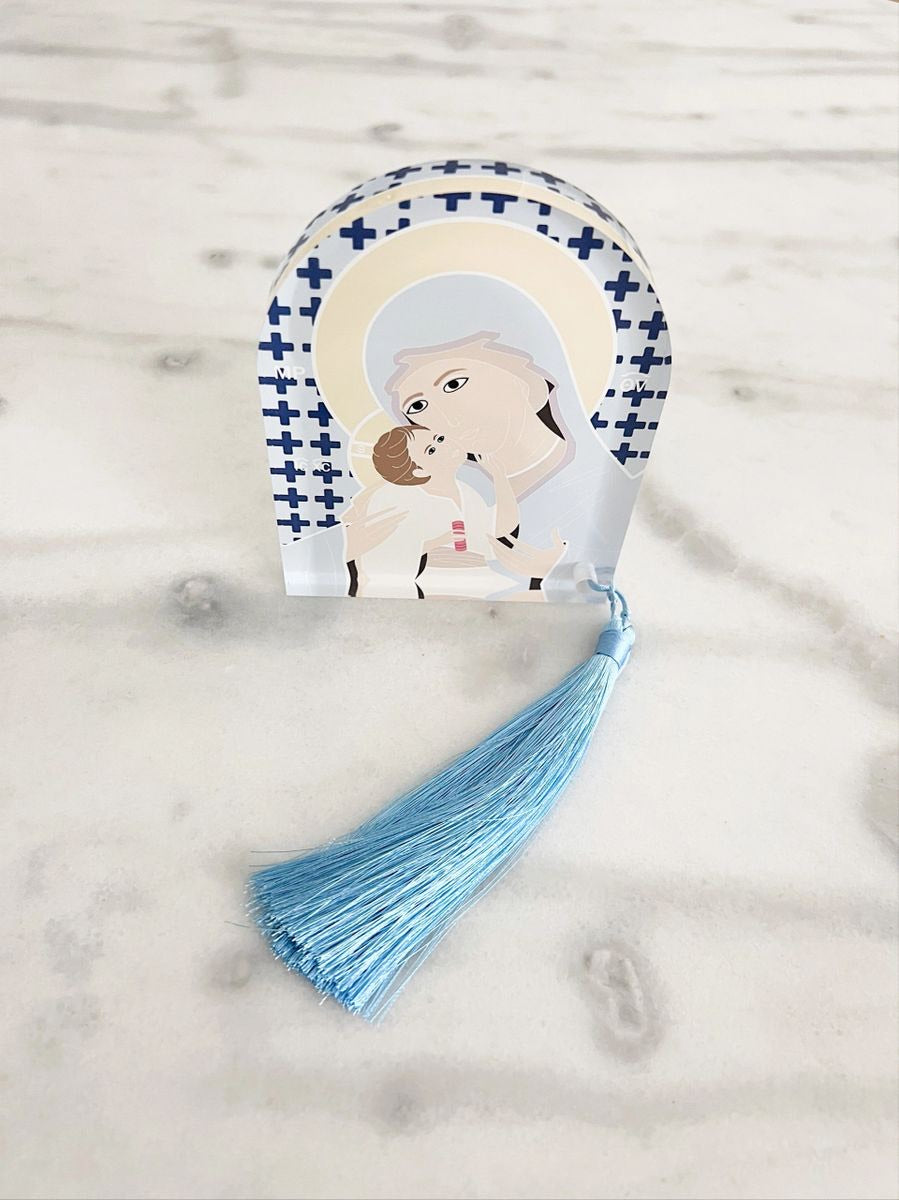 Mother Mary & Jesus Acrylic Icon - Blue