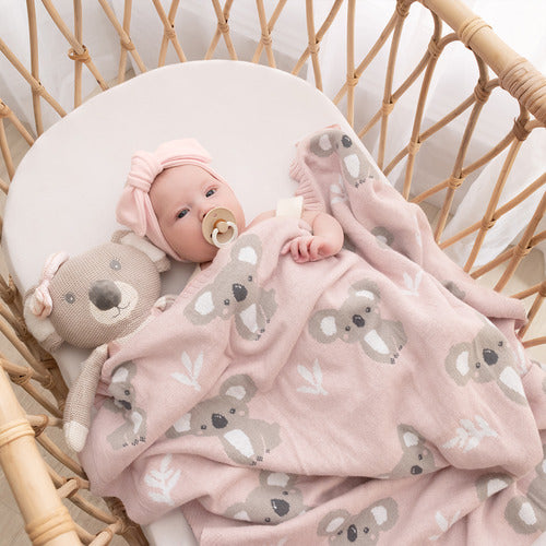 Knit Baby Blanket - Koala