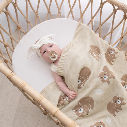 Knit Baby Blanket - Wombat