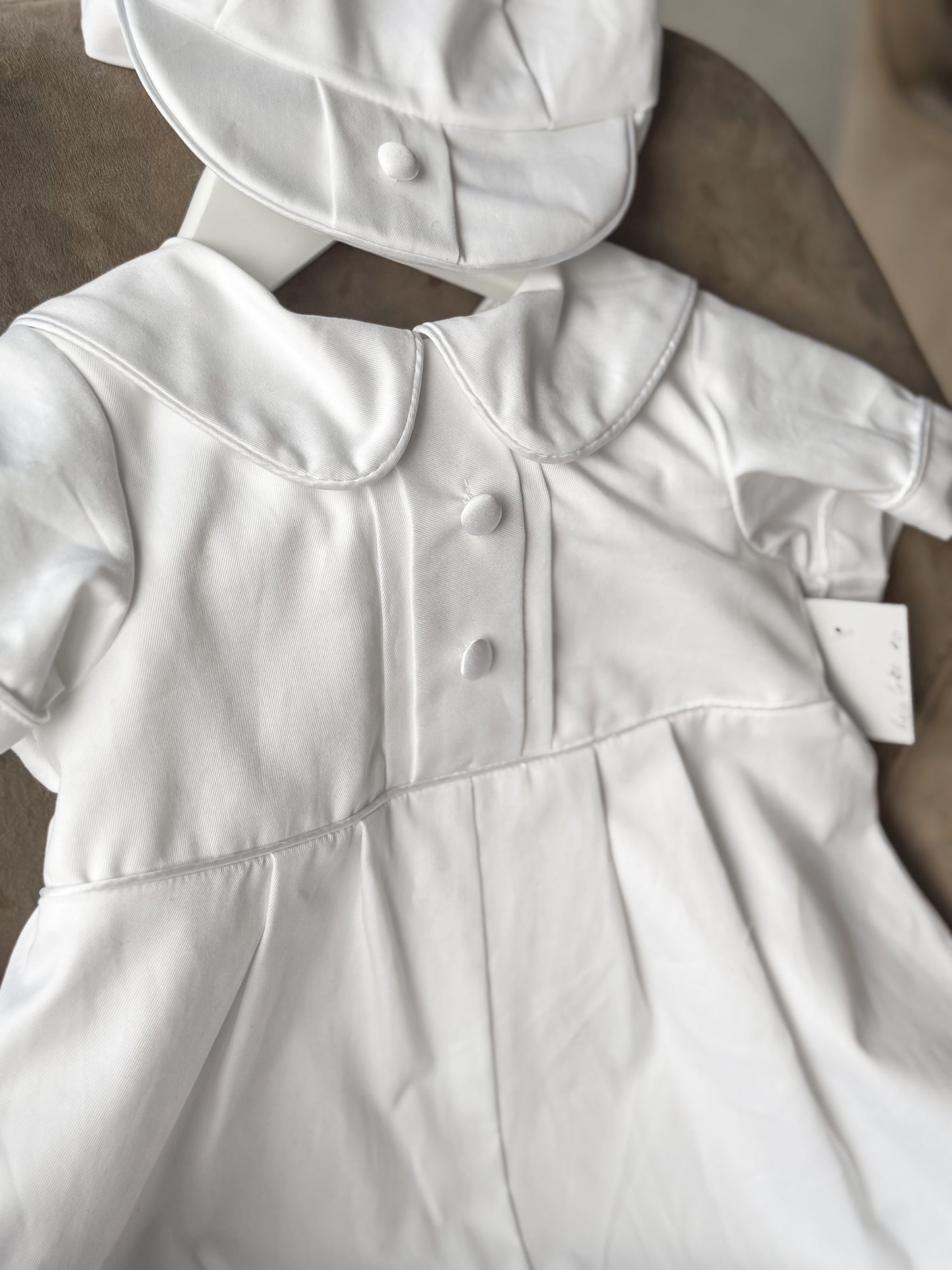 Matteo Cotton Christening Romper