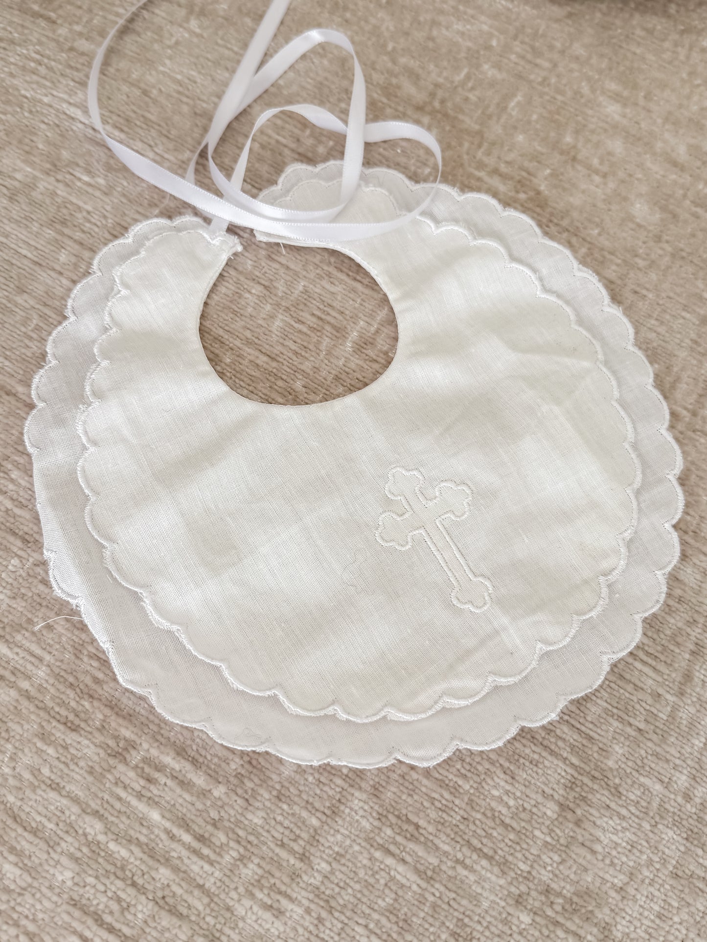 Christening Cross Cotton Bibs - Assorted