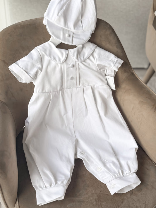 Matteo Cotton Christening Romper
