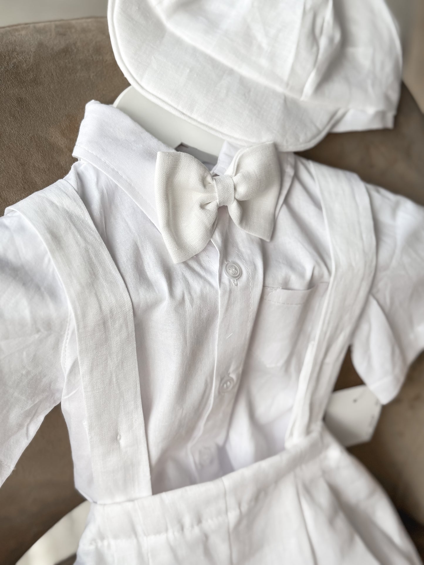 Emilio Linen/Cotton Shorts Suspender Set