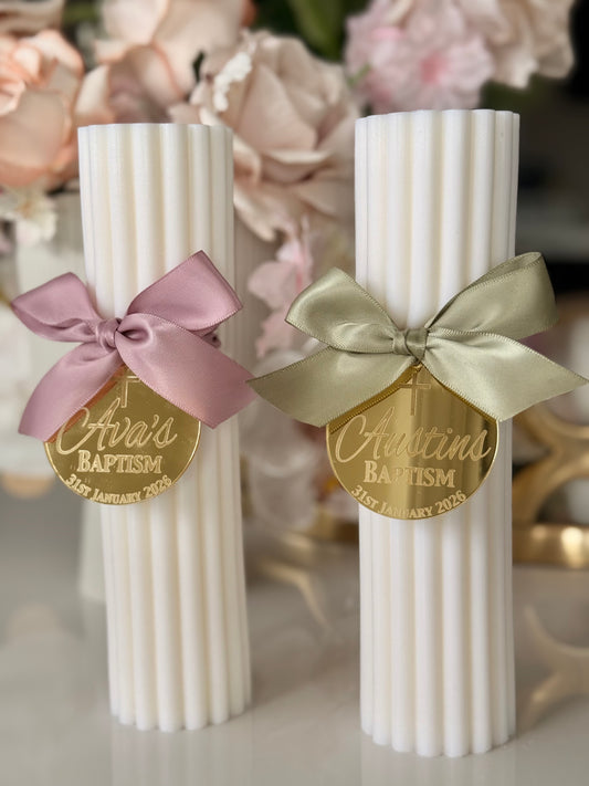 Hourglass Personalised Baptism Candle