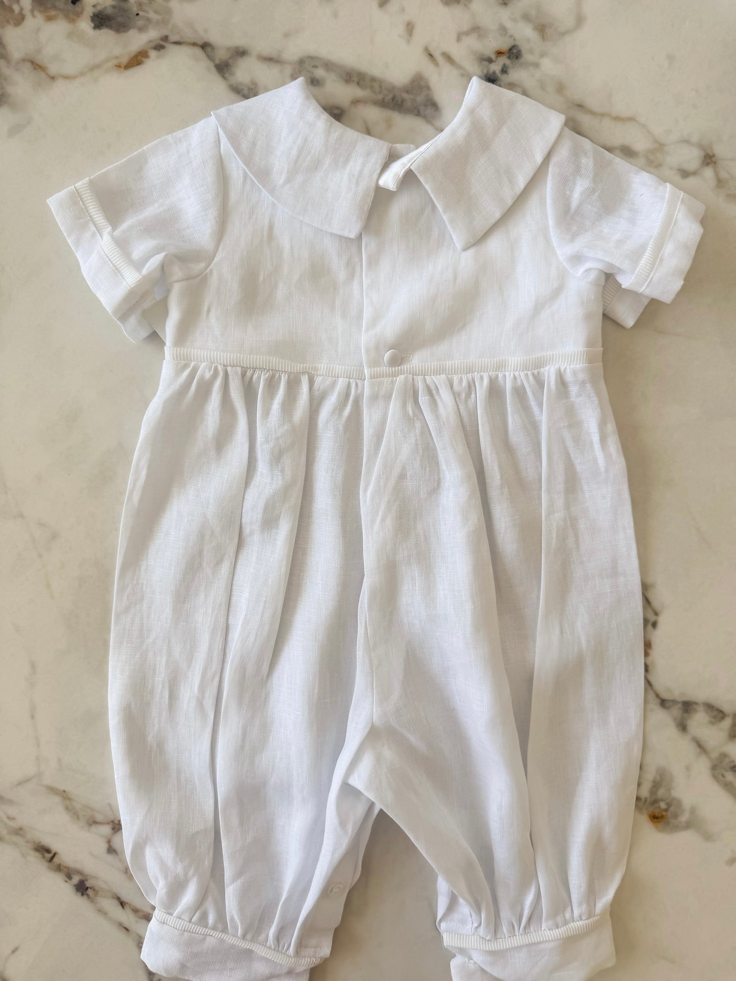 Noah Linen Christening Romper
