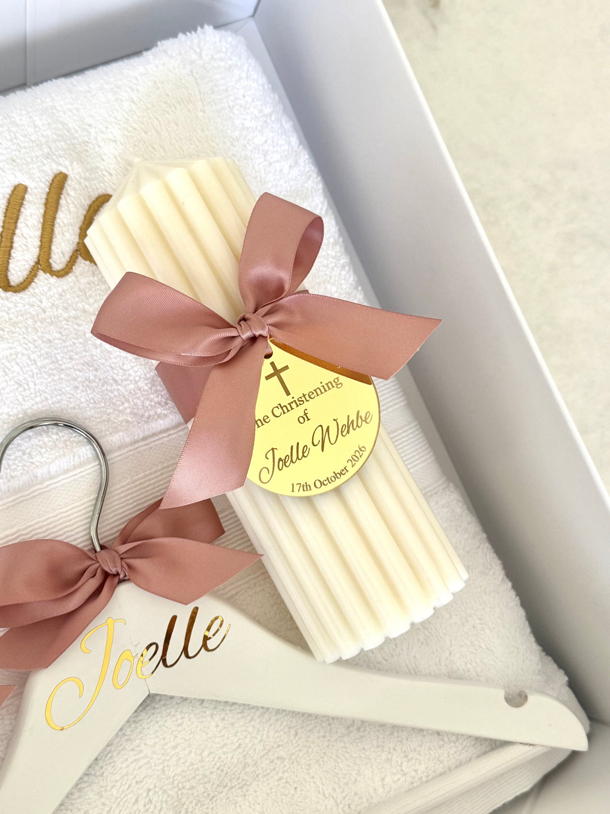Circus Personalised Baptism Candle With Plaque