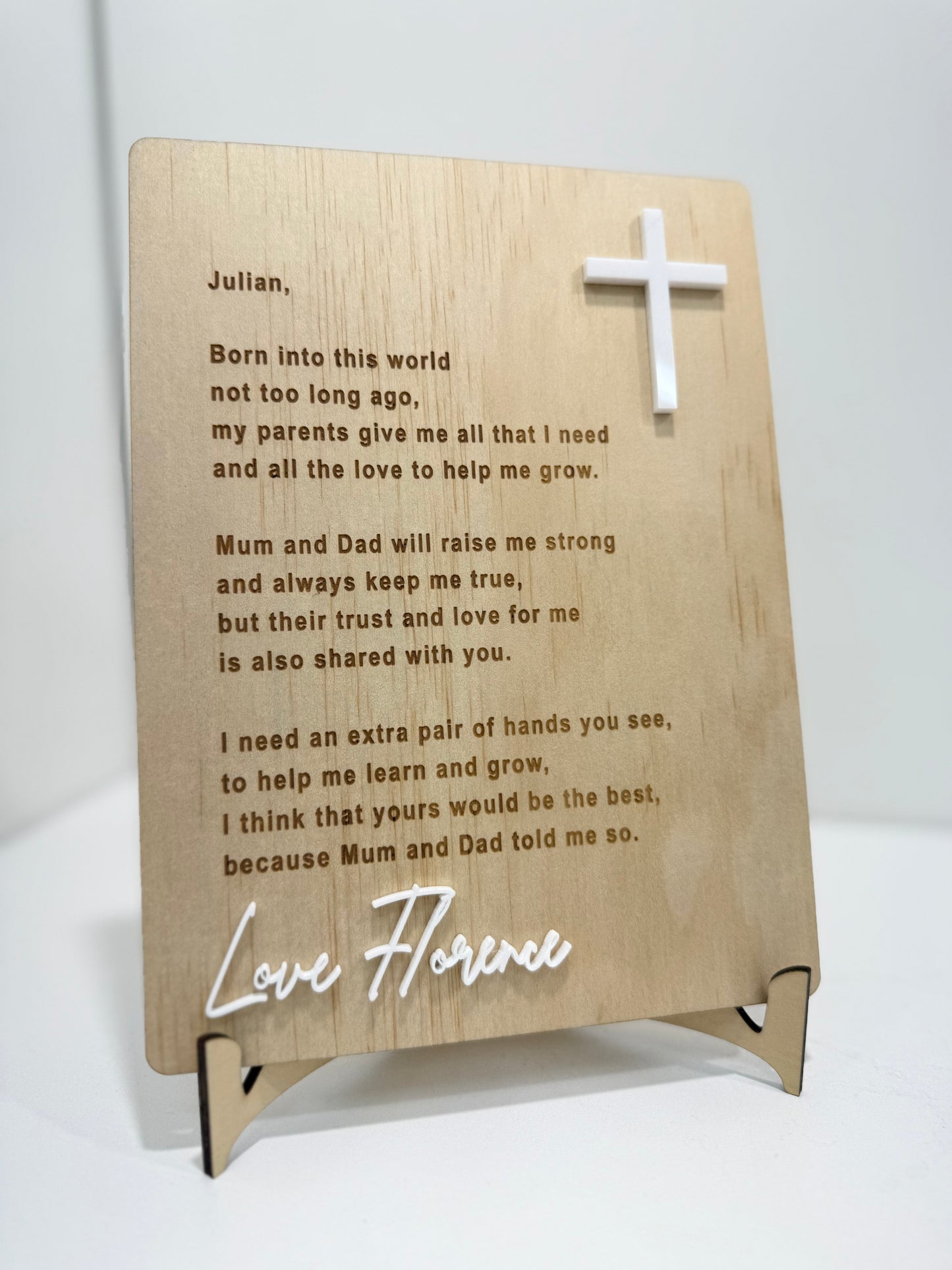 Godparent Poem Timber Personalised Plaque