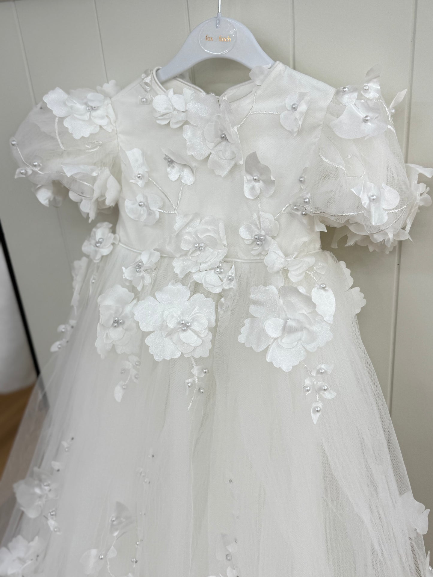 Milena 3D Floral Lace Christening Gown PRE-ORDER