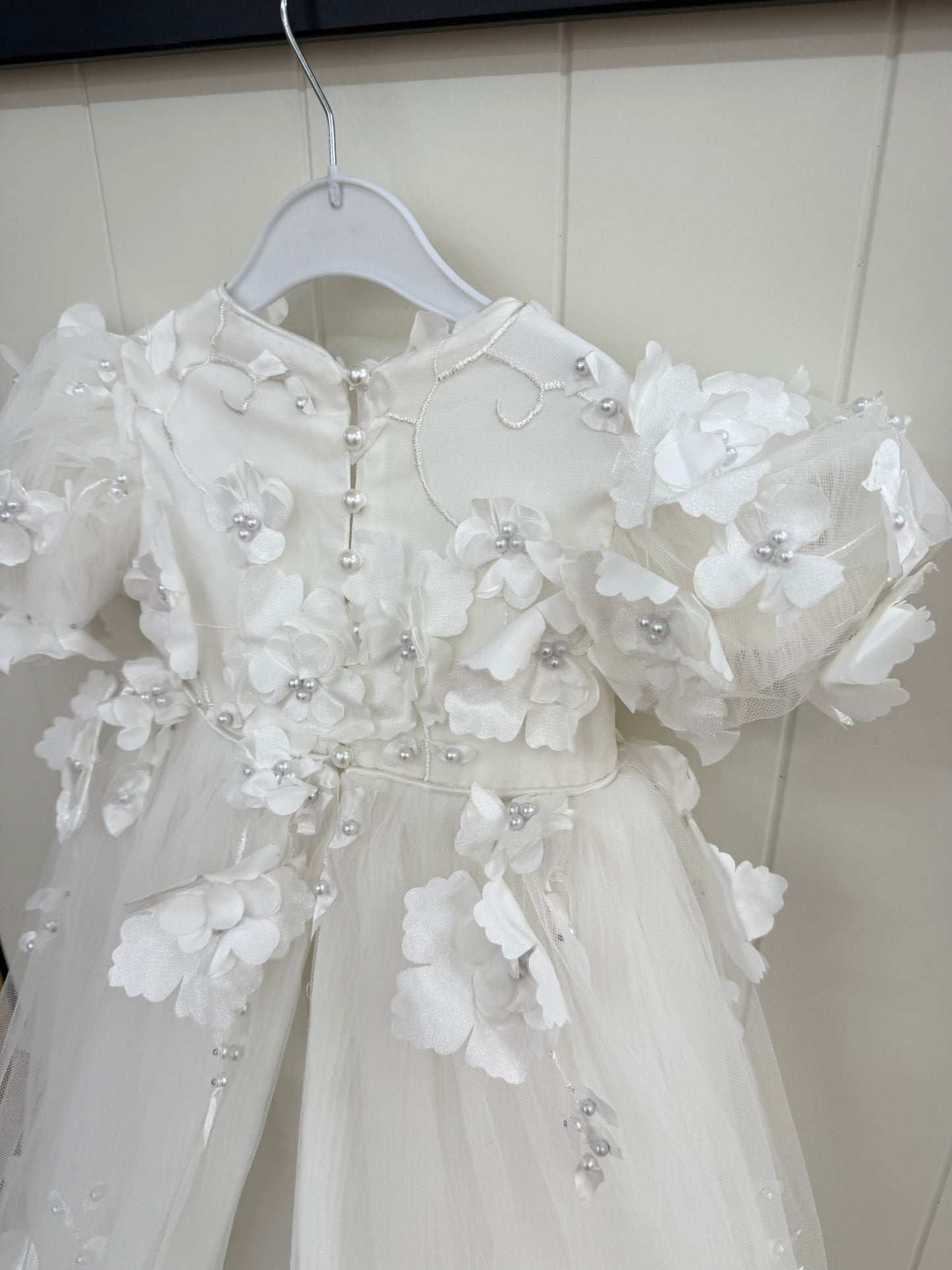 Milena 3D Floral Lace Christening Gown PRE-ORDER