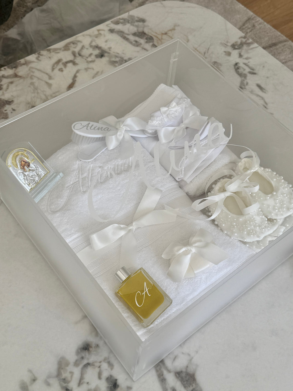 Frosted Acrylic Christening Box