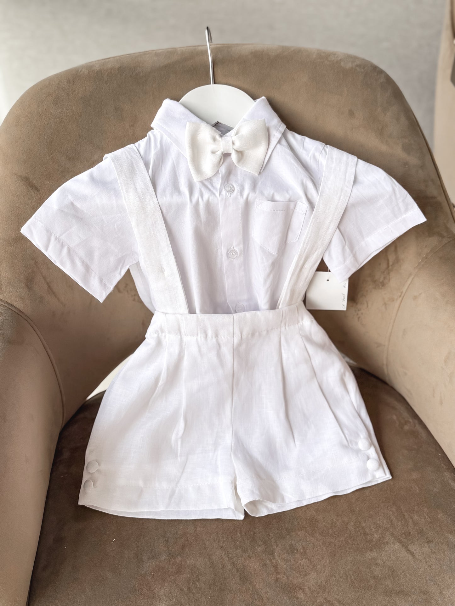 Emilio Linen/Cotton Shorts Suspender Set