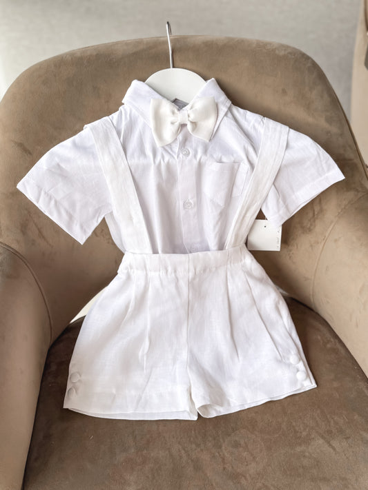 Emilio Linen/Cotton Shorts Suspender Set