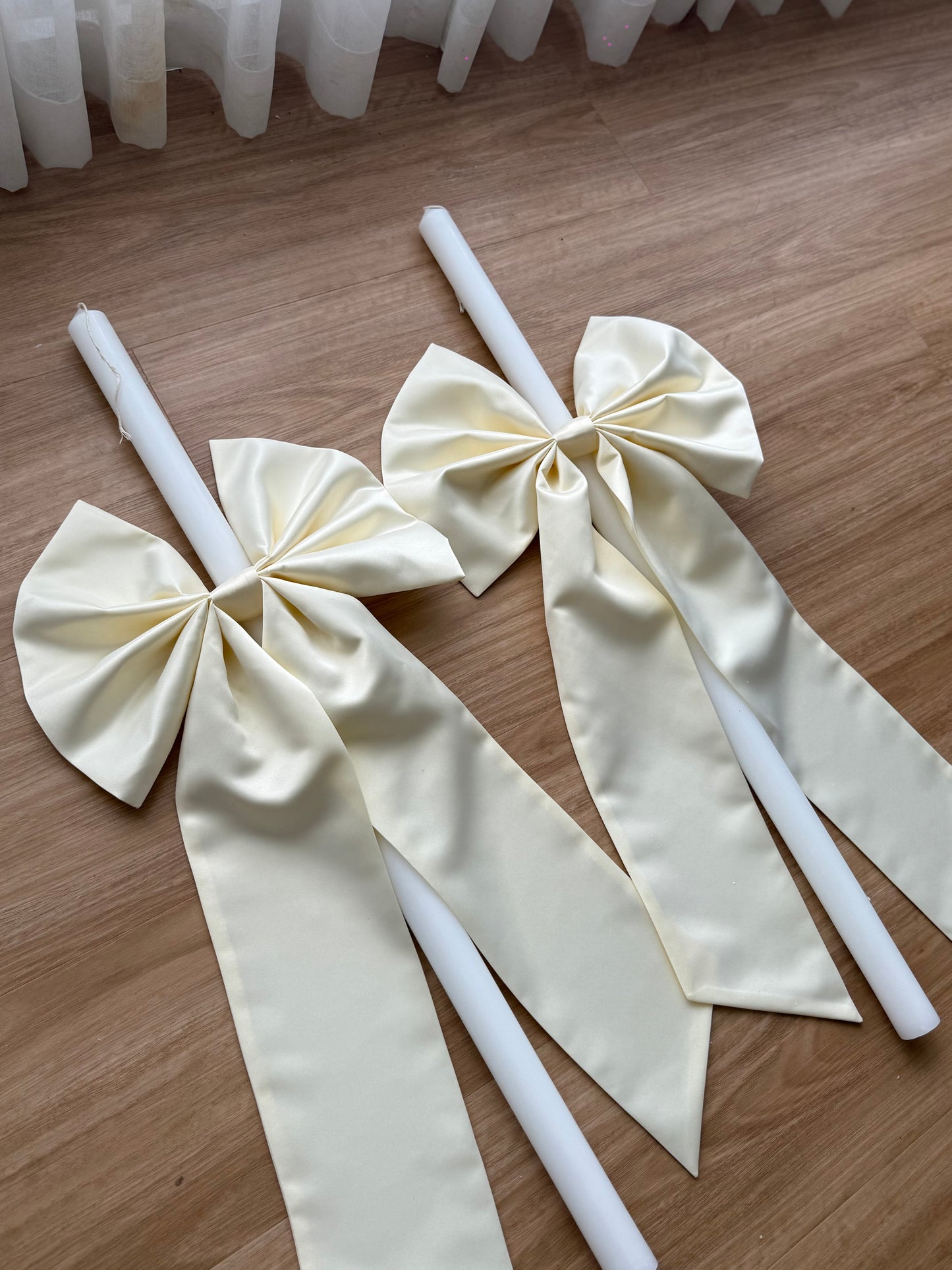 Orthodox Wedding/Christening Candle - Fabric Bow