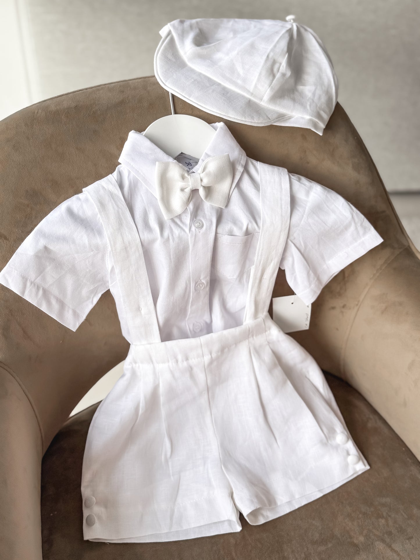 Emilio Linen/Cotton Shorts Suspender Set