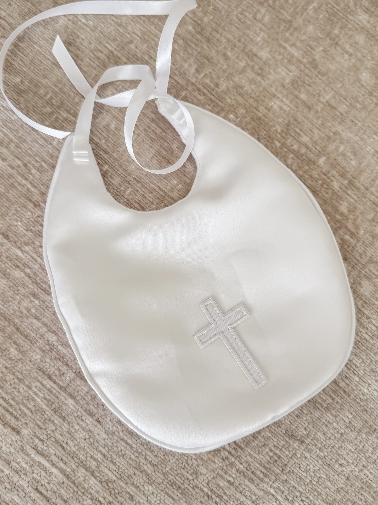 Christening Cross Satin Bib