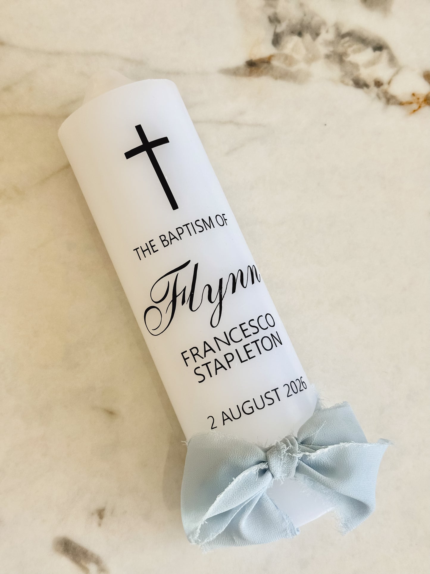 Personalised Classic Baptism Candle