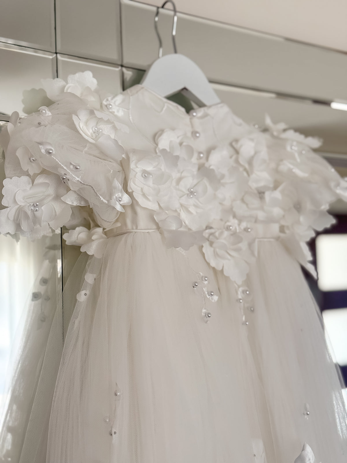 Milena 3D Floral Lace Christening Gown PRE-ORDER
