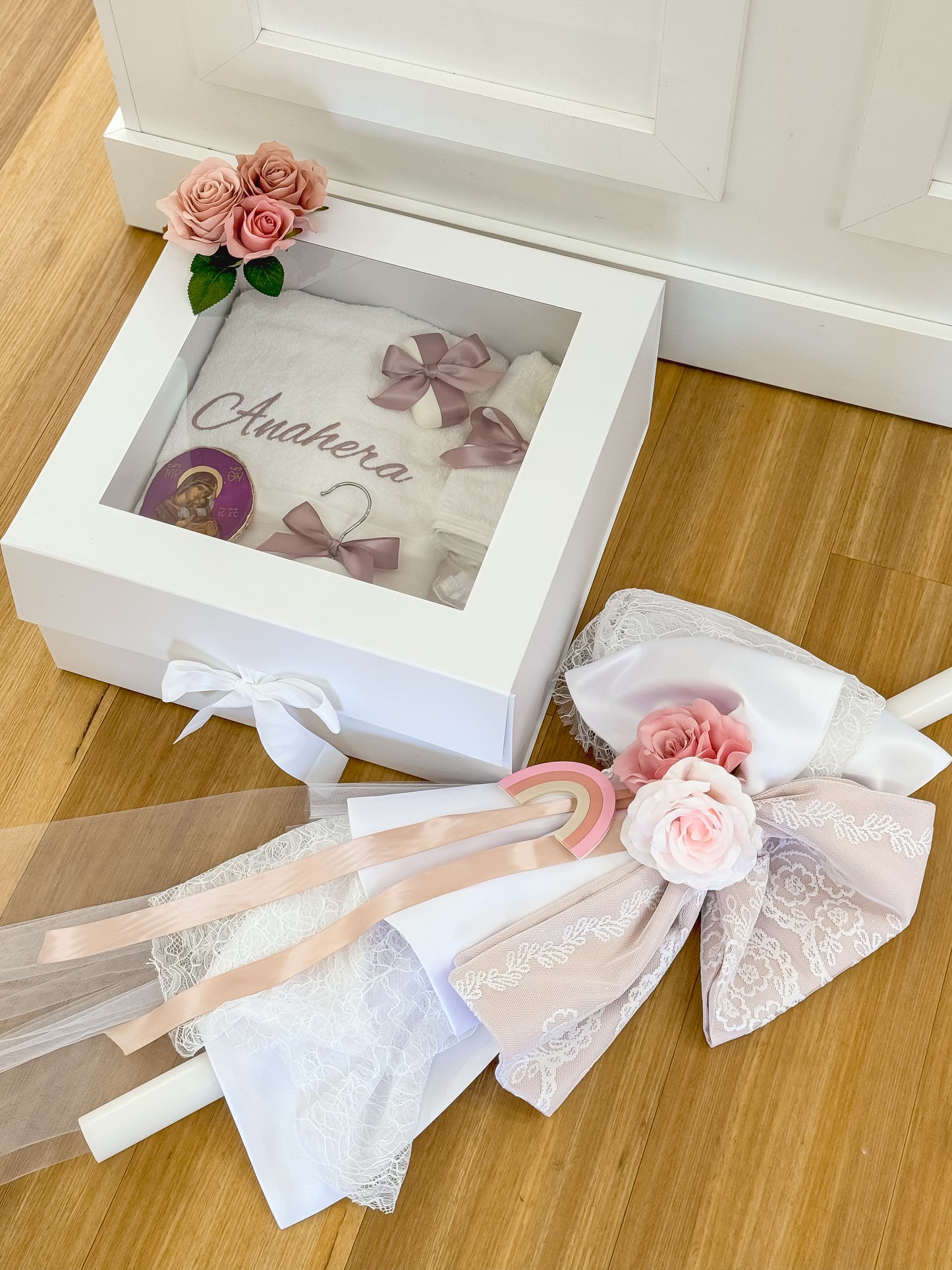 White Christening Box + Window
