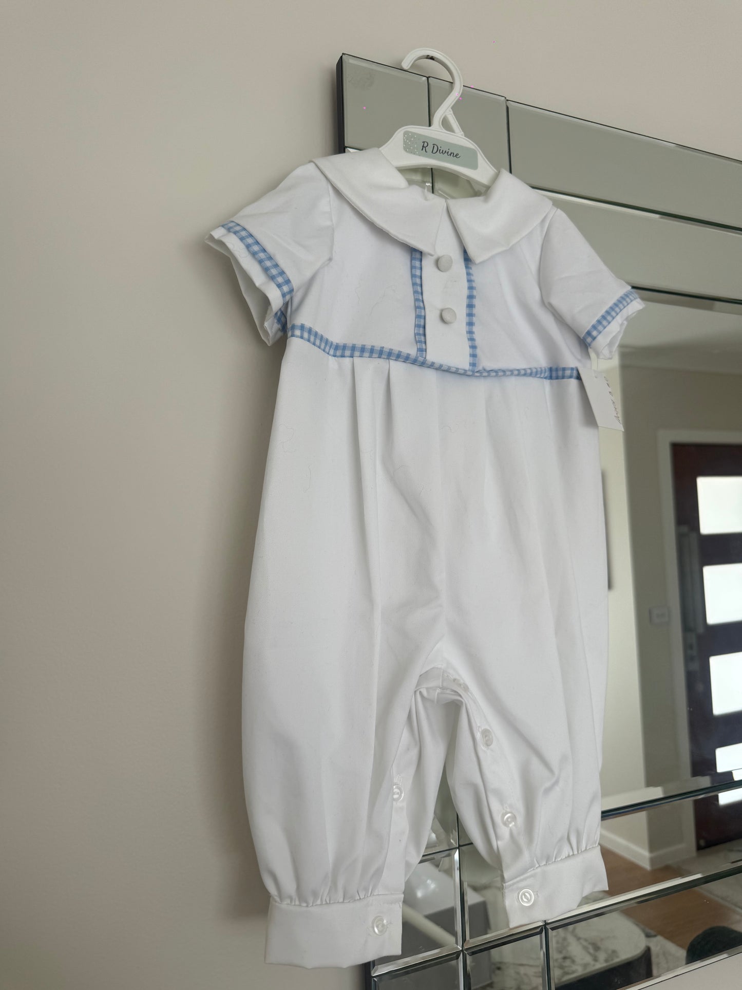 August Check Romper- SAMPLE DISCONTINUED