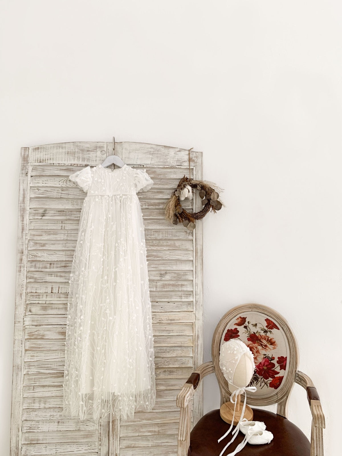 Valentina Floral Lace Christening Gown PRE-ORDER