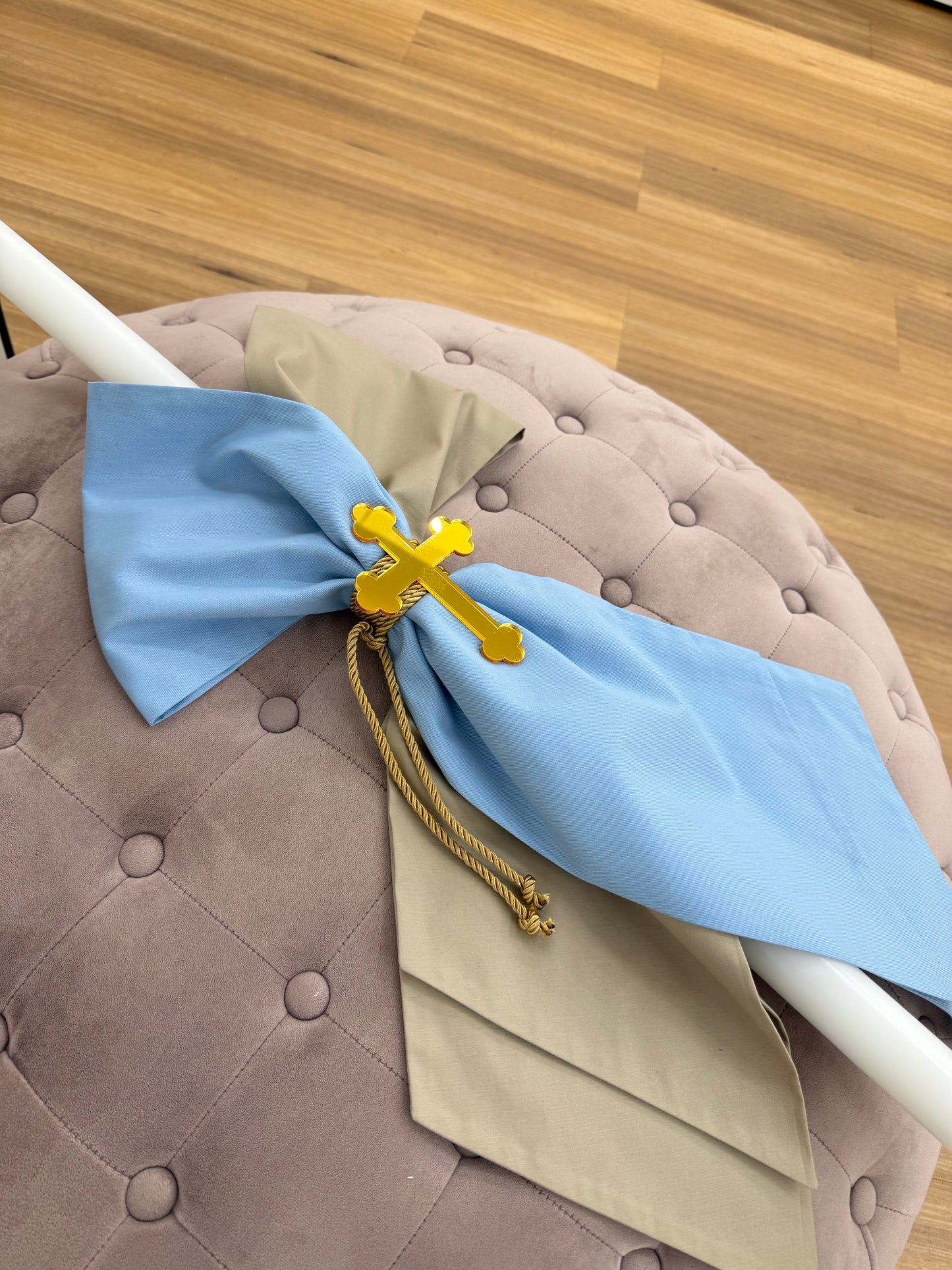 Orthodox Christening Candle - Layered Fabric