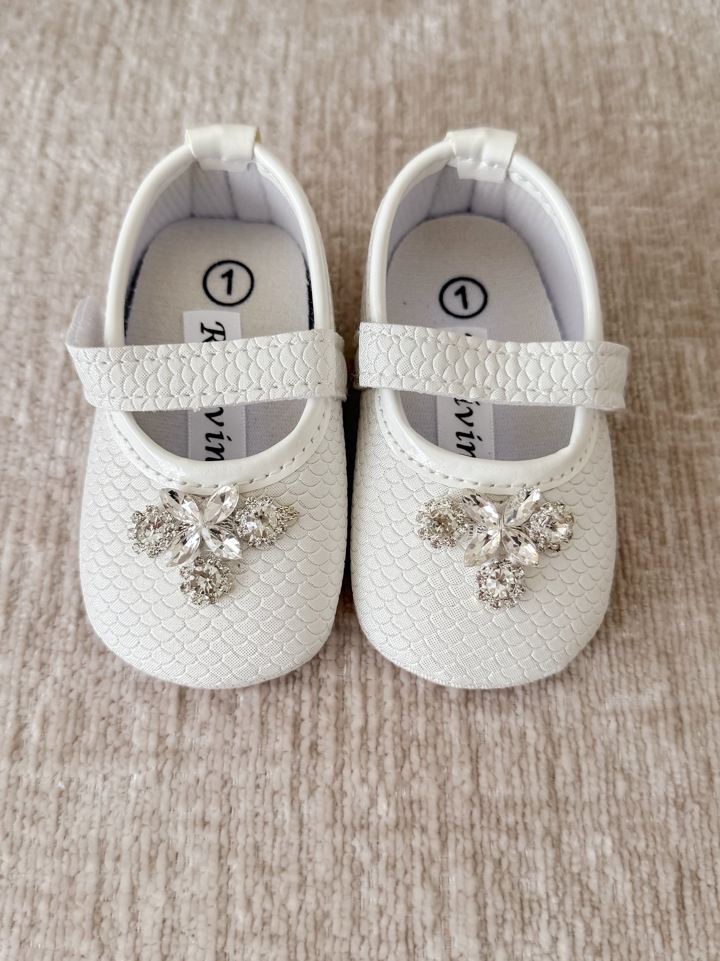 Christening White Embellished Shoe - 2