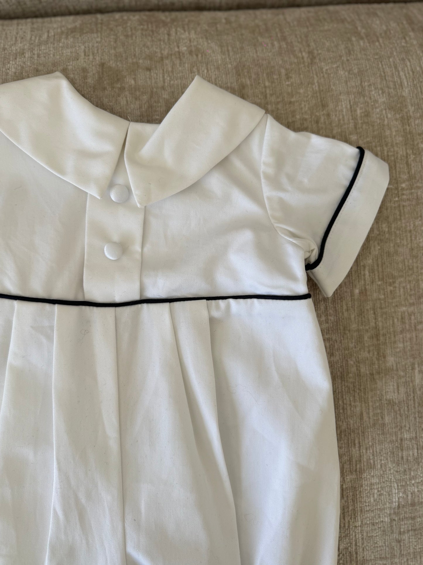 George Cotton Romper with Piping