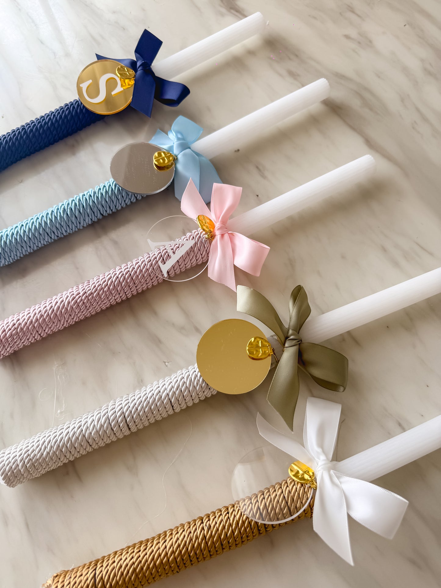 Easter candle - Personalised Initial Plaque