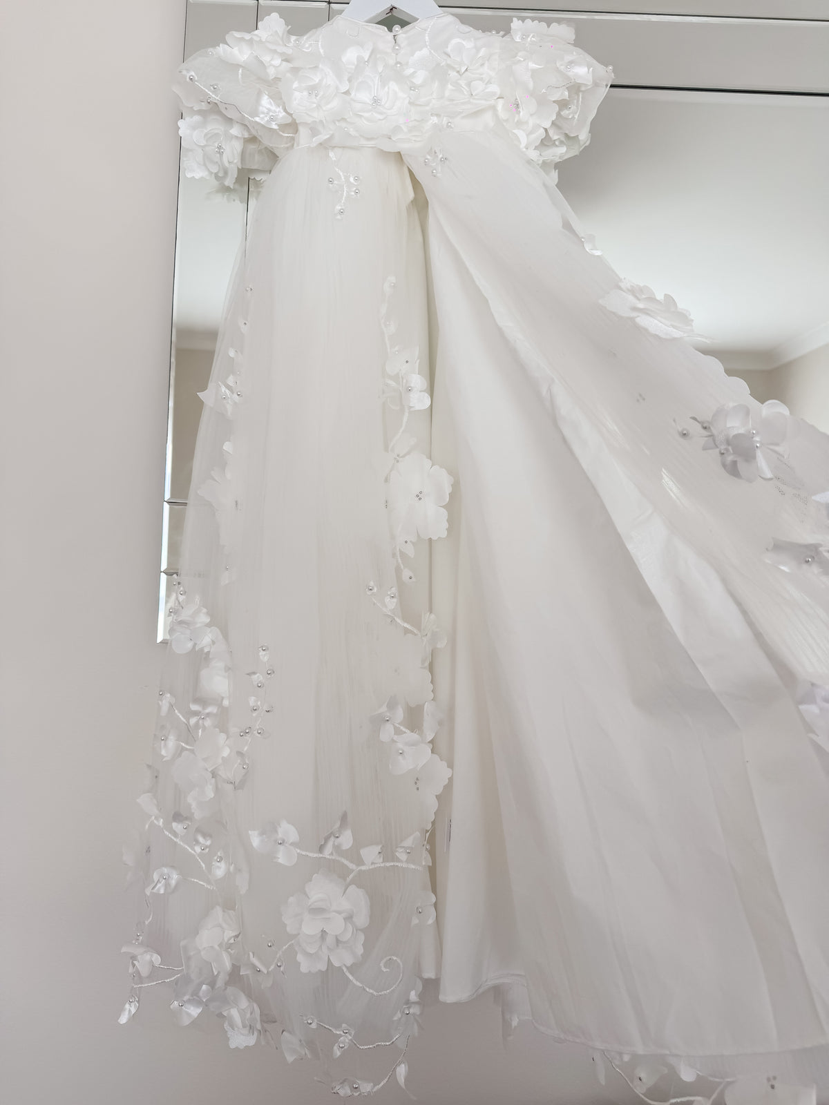 Milena 3D Floral Lace Christening Gown PRE-ORDER