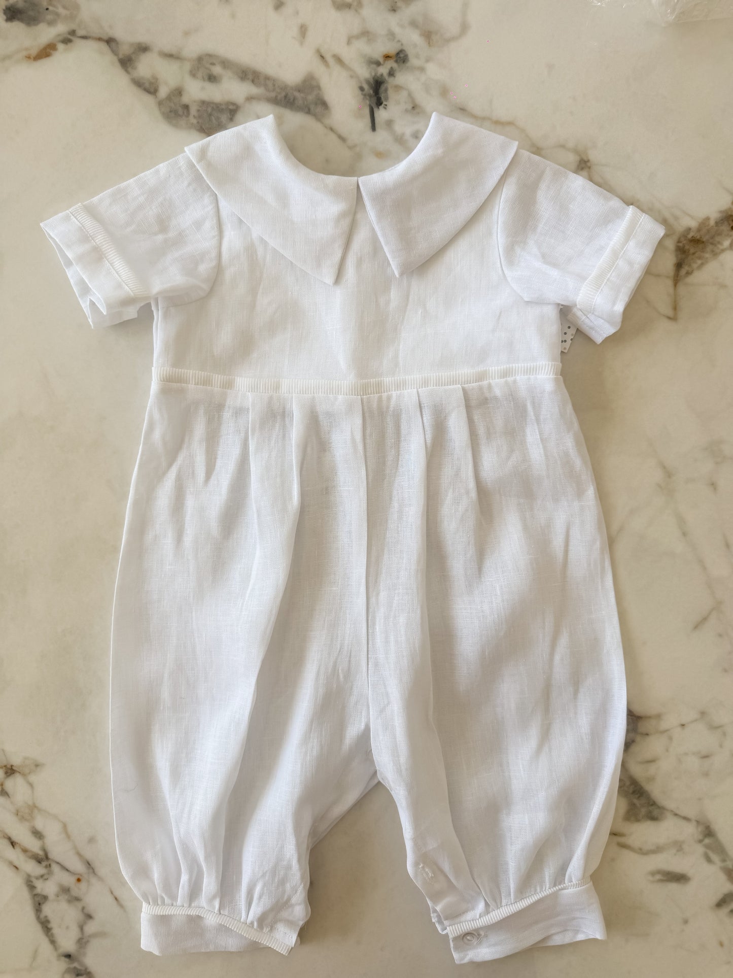 Noah Linen Christening Romper