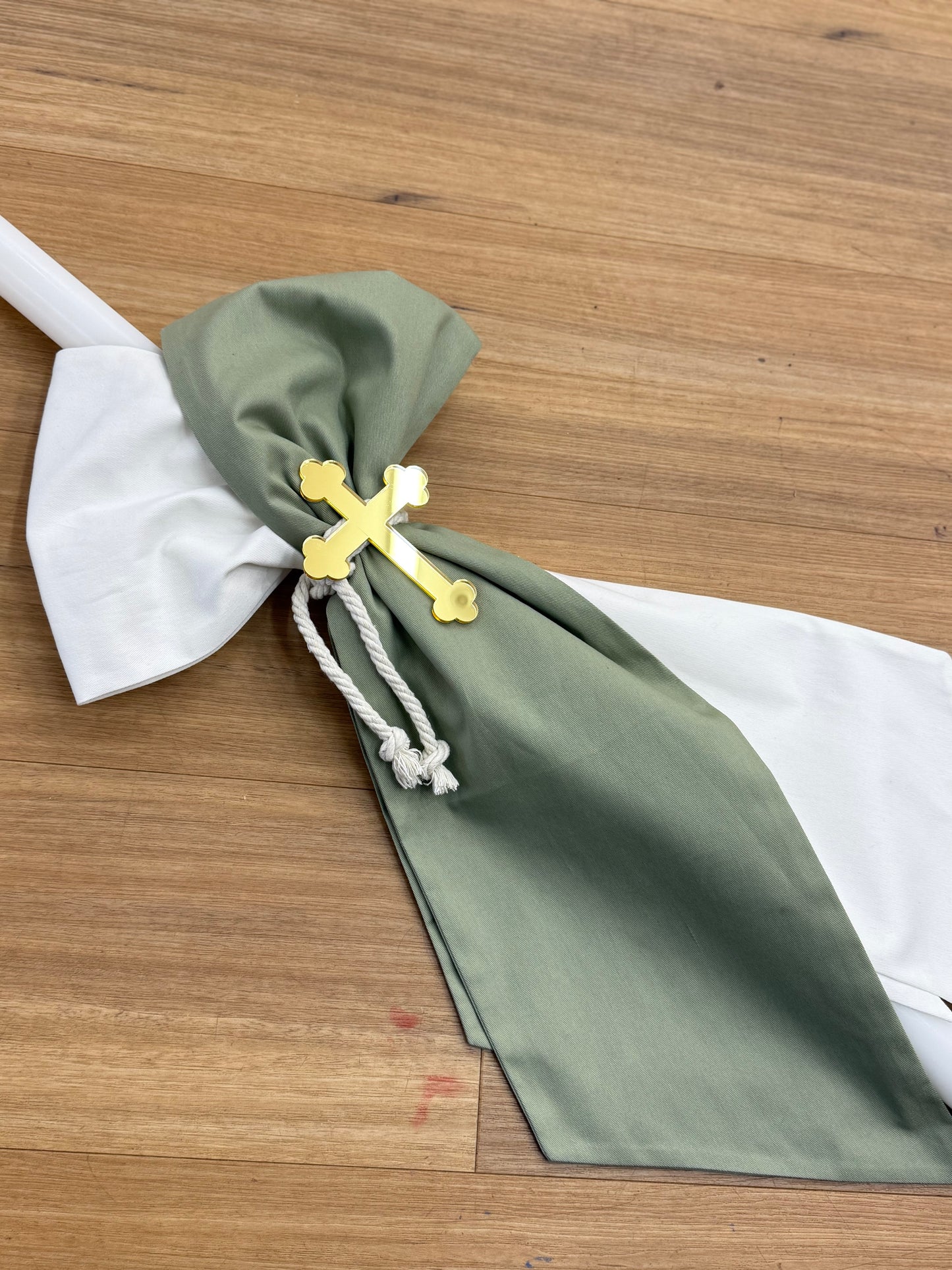 Orthodox Christening Candle - Layered Fabric
