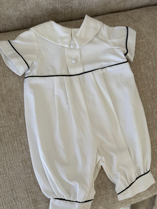 George Cotton Romper with Piping